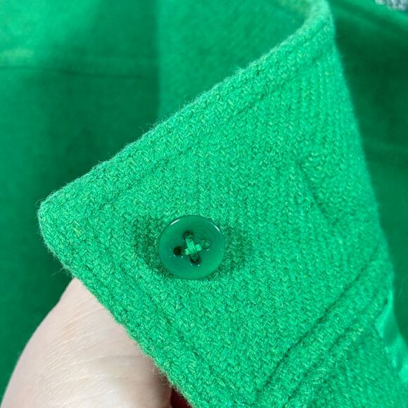 Lauren Ralph Lauren Wool Wrap Skirt Green Buckle Detail Size 10 Classic Preppy - Picture 6 of 9